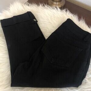 Not your Daughters jeans high rise buttoned Folded crop Black Denim Women’s Sz 2